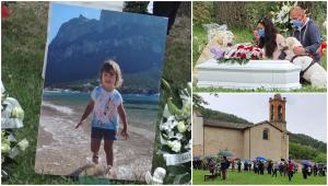 Micuța Greta, fetița româncă găsită înecată într-o piscină din Italia, a fost înmormântată. "Și cerul a plâns astăzi" (Video) 