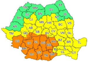 Alertă de vreme severă în România. 15 județe, sub cod portocaliu de ploi, grindină și vijelii, până joi dimineață