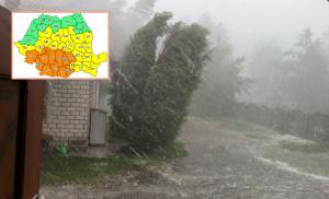 Alertă de vreme severă în România. 15 județe, sub cod portocaliu de ploi, grindină și vijelii, până joi dimineață