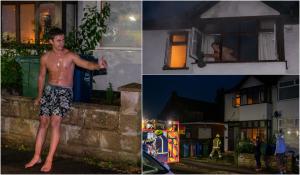 Remus, un șofer român, a intrat desculț și dezbrăcat într-o casă în flăcări și și-a salvat vecinul, în Anglia