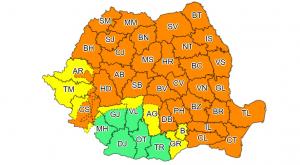 Avertizare cod portocaliu de vreme rea în 35 de județe! Aproape toată România, lovită de fenemene meteo extreme, până duminică
