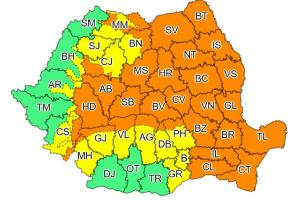 Alertă de vreme severă în România. 31 județe, sub cod portocaliu de ploi, grindină și vijelii, până joi dimineață