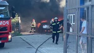 Incendiu major în Drobeta Turnu-Severin, la o vulcanizare. S-a emis mesaj Ro-Alert (Video)