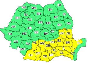 Alertă de ploi, grindină şi vijelii în România. Coduri galben și portocaliu în 34 de județe