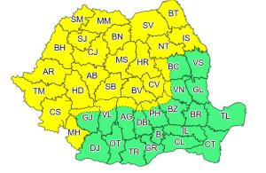 Alertă de ploi, grindină şi vijelii în România. 29 de județe, sub cod galben de vreme severă în următoarele ore