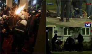 Poliția a bătut fără milă protestatarii, la Belgrad. Oamenii, furioși că vor fi închiși din nou în case, din cauza coronavirusului (video)