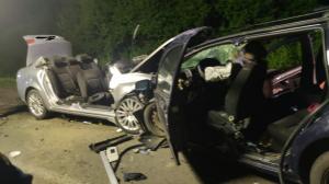 Primele imagini cu mașinile în care au murit 4 oameni, în Sălaj (video)