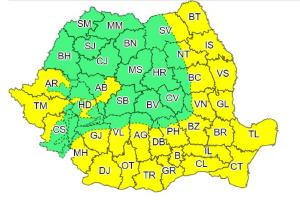 Alertă de caniculă, urmată de grindină și vijelii în România. Zeci de județe, sub cod galben de vreme severă, azi și mâine