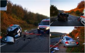 Femeie moartă din cauza unei depăşiri imprudente, la Cluj. Două mașini au fost făcute praf în impact