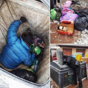 Căţeluş salvat dintr-o ghenă de gunoi îngropată, la Suceava. Fusese aruncat odată cu resturile menajere