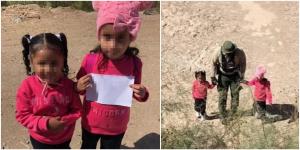 Imaginea durerii: Două fetiţe de patru și șase ani, care aveau la ele doar o foaie cu o adresă, au fost găsite rătăcind lângă granița americană