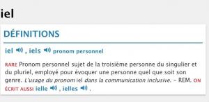 Dezbateri aprinse în Franţa din cauza pronumelui ”iel”, adăugat de Dicționarul Le Robert în lista sa online de cuvinte