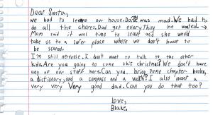 „Vreau un tată bun”. Scrisoarea unui băieţel de 7 ani, dintr-un adăpost pentru violenţă domestică, pentru Moş Crăciun