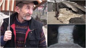Inundațiile au făcut prăpăd în vestul țării. Drumuri rupte de puhoaie, sute de familii izolate, iar pericolul încă nu a trecut