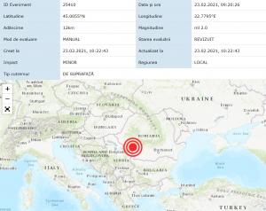 Cutremur de suprafață în Mehedinți. Seismul s-a produs la doar 12 kilometri adâncime
