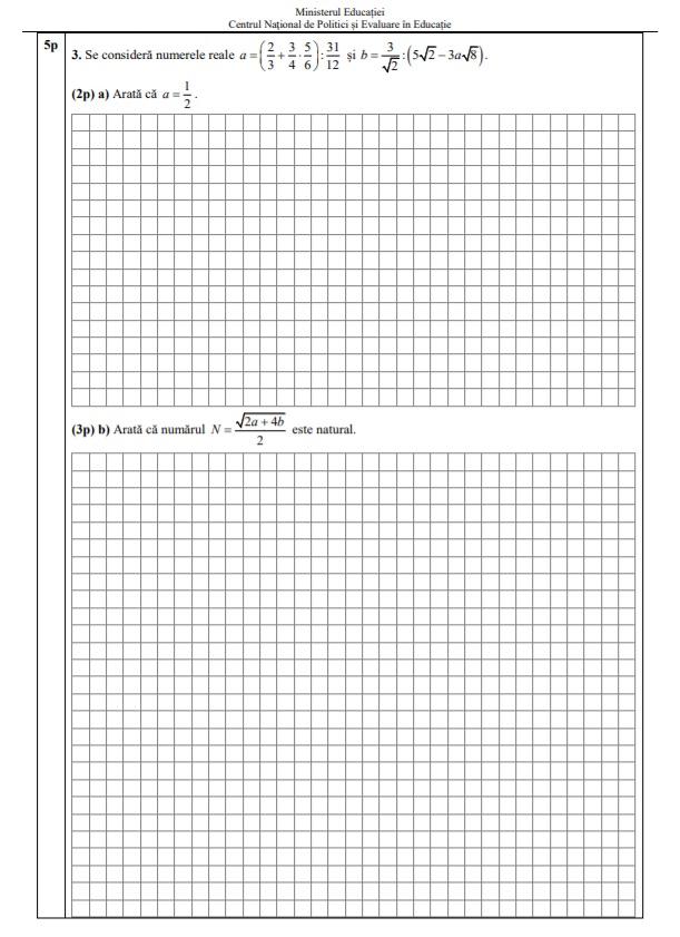 Barem Simulare Evaluare Națională 2021 la Matematică. Cum ...