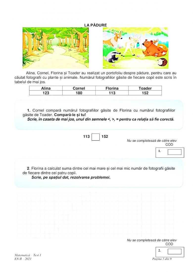 Evaluare NaÈ›ionalÄƒ 2021 Subiectele Date La MatematicÄƒ La Clasa A Ii A Au Fost Publicate De Ministerul EducaÅ£iei Observatornews Ro