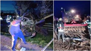 Adolescent de 17 ani, mort într-o mașină zdrobită de tractor, pe un drum din Suceava