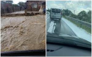 Vreme extremă în țară. Gospodării inundate în Dâmbovița, covor de gheață pe o șosea din Maramureș
