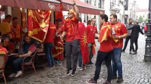 EURO 2020. Fanii macedoneni s-au "încălzit" în Centrul Vechi pentru meciul de pe Arena Naţională cu Austria