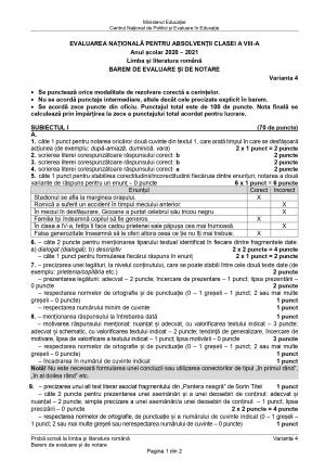 Evaluare naţională 2021 - limba şi literatura română. Baremul publicat de Edu.ro