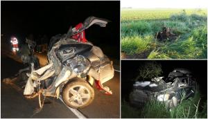 Maşină românească ruptă în două, pe un drum din Ungaria. Şoferul a murit pe loc - VIDEO