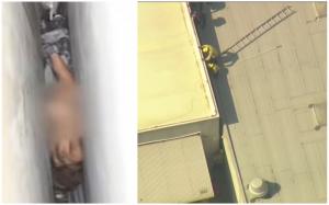 O femeie dezbrăcată a rămas blocată în spațiul îngust dintre două clădiri, în California. ”Auzeam țipetele și nu înțelegeam de unde provin”