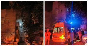 Atac de panică, persoane evacuate şi degajări mari de fum, după ce bunurile depozitate pe balcon, de un bărbat din Botoşani, au luat foc