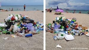 Turiştii din Jupiter se relaxează printre gunoaie, la plajă: Nu sunt deloc coşuri de gunoi