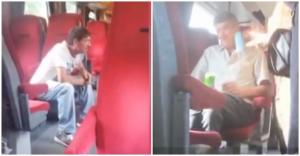 Un scandalagiu dintr-un tren cu plecare din Timişoara a trebuit să cureţe mizeria făcută cu tricoul. Bărbatul se luase la bătaie cu alte două persoane