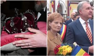 Încoronarea Regelui Ferdinand Întâi, reconstituită la Alba Iulia. Margareta a României şi principele Radu, întâmpinaţi de admiratorii Familiei Regale