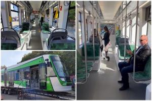 Cum arată noile tramvaie, care vor circula curând în Bucureşti. Sunt dotate cu aer condiţionat, prize USB şi camere video