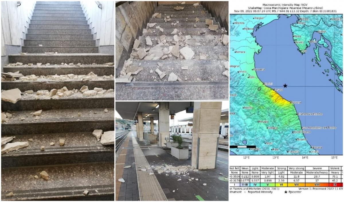 Terremoto in Italia.  I riminesi scendono in piazza terrorizzati.  Le foto del danno