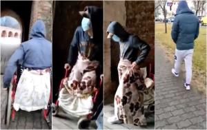 "Minune" la Timişoara: Un tânăr de 30 de ani, care cerşea într-un scaun cu rotile, surprins în imagini în timp ce mergea fără probleme