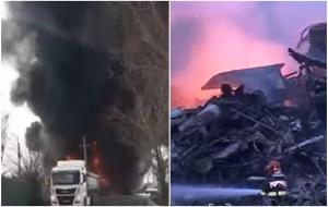 Garda de Mediu anunţă că nu s-au înregistrat valori periculoase privind poluarea, după incendiul violent de la Glina