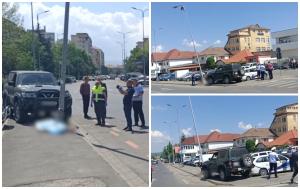 Doi pietoni, loviți de o mașină pe trotuar, în Sibiu. Unul dintre ei a murit pe loc, celălalt a ajuns la spital