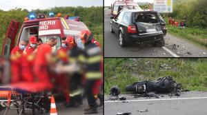 Motociclist readus la viață după zeci de minute de resuscitare, după un accident cumplit în Bistrița-Năsăud