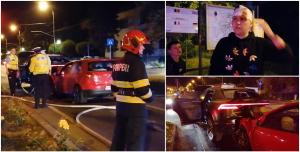 "Viteză şi cam atât îmi amintesc". Audi și Volkswagen în flăcări, după o întrecere pe străzile din Timișoara. Mașinile s-au ciocnit la semafor și au luat foc
