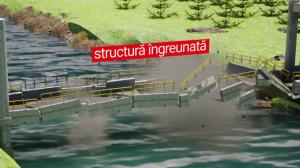 Animație grafică. Cum s-a prăbușit podul de Luţca. Autorităţile vor să dinamiteze ce a mai rămas din el