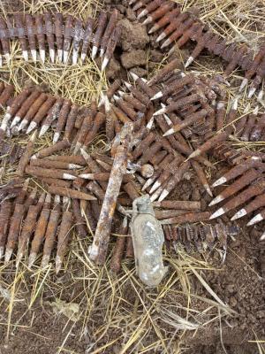 Peste 200 de gloanţe neexplodate şi o grenadă din al Doilea Război Mondial, găsite într-un cimitir din Constanţa