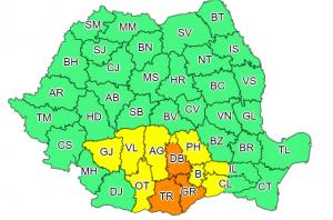 ANM a emis o nouă alertă meteo pentru București și 10 județe. Coduri galben și portocaliu în următoarele ore