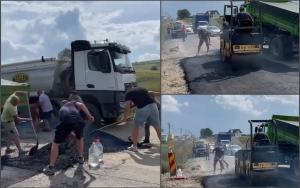 Sătui de promisiuni, localnicii din comuna suceveană Bosanci și-au asfaltat singuri șoseaua, pe banii lor