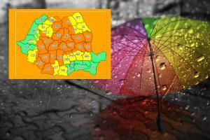 METEO. Cod portocaliu şi cod galben de ploi şi vijelii în aproape toată ţara. Bucureştiul, sub val de căldură până miercuri