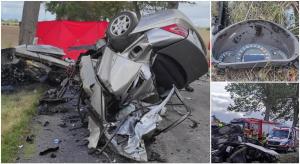Mercedes rupt în două, acul kilometrajului s-a oprit la 190 km/oră. Șoferul polonez a murit pe loc, în timp ce bucăți din mașină s-au împrăștiat pe 200 de metri