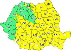 Meteo: Coduri galben și portocaliu de ploi, grindină și vijelii în România. Vremea se răcește în toată țara