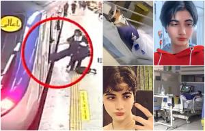 Momentul în care o tânără iraniană este scoasă inconștientă din metrou, după ce a fost bătută pentru că nu purta hijab. Ar fi în moarte cerebrală
