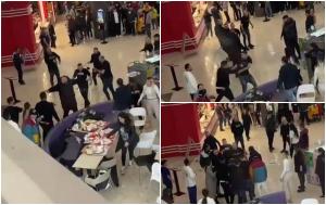Scandal monstru într-un mall din Ploieşti: Bărbaţi şi femei şi-au împărţit scaune, pumni şi picioare în zona de fast-food