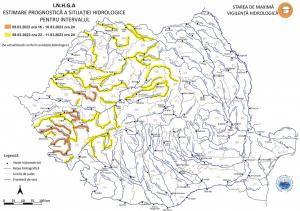 Alertă de inundații în România. Cod portocaliu în 5 județe și galben în 16, până sâmbătă noapte