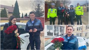"Avem o surpriză!" Un tânăr poliţist şi-a oprit iubita în trafic de 8 martie şi a cerut-o în căsătorie: "Doream să fac acest lucru într-o zi importantă"