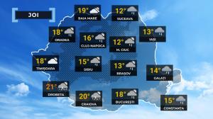 Vremea 20 aprilie. Va ploua în aproape toată țara, însă temperaturile vor fi apropiate de normalul perioadei